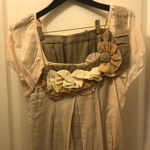 Baraschi designer flowing shirt with flower embellishments. Size 12.